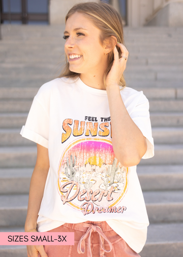 Feel The Sunset White Tee