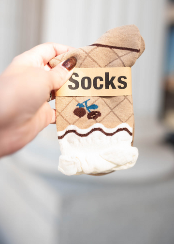 Danna Checkered Floral Socks