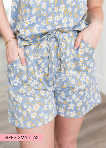 Aaliyah Blue Floral Shorts