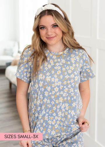 Aaliyah Blue Floral Top
