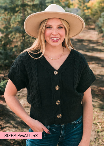 Agnes Black Knit Cardigan