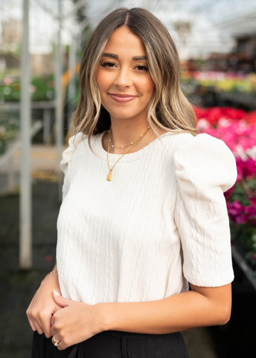 Alexa Cream Cable Knit Top