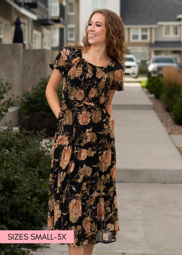 Alice Black Floral Dress