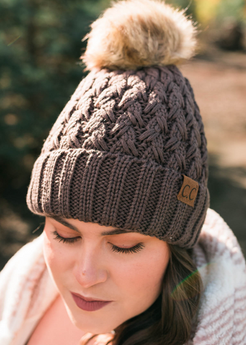Allie Brown Knit C.C Beanie