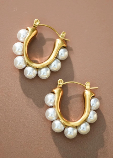 Alysia 18K Pearl Hoops