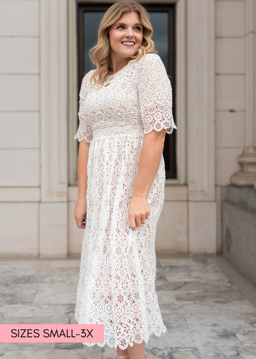 Amber Ivory Lace Dress