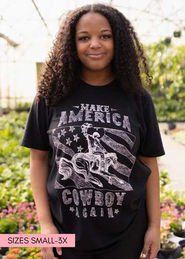 American Cowboy Black Tee
