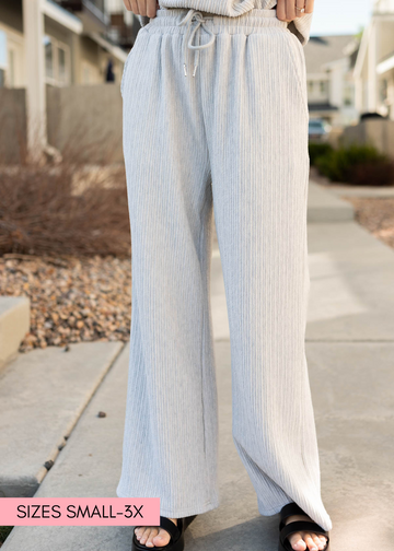 Amiee Sage Grey Textured Pants