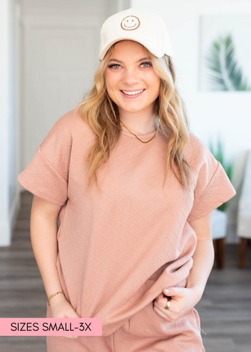 Amy Dusty Pink Textured Top