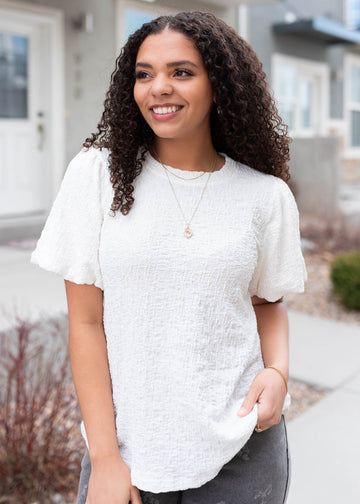 Annalie Ivory Textured Top
