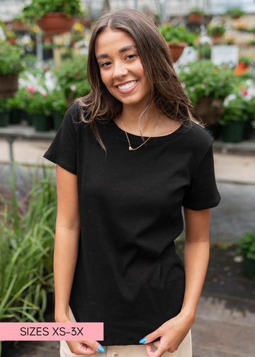 Ari Black Ribbed Top
