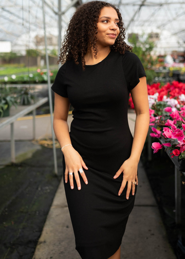 Arianna Black Knit Mini Dress
