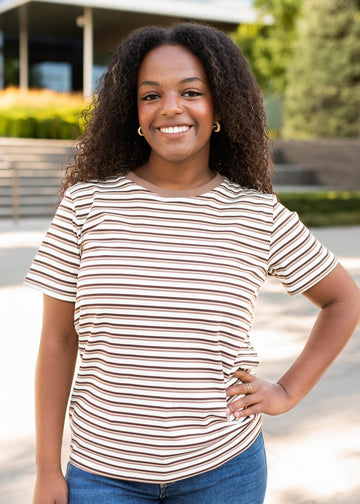 Aspen Brown Striped Top