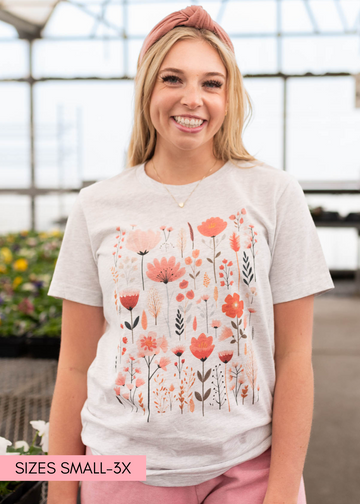 Aster Pink Wildflower Graphic T-Shirt