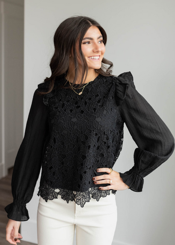 Aubrey Black Lace Top