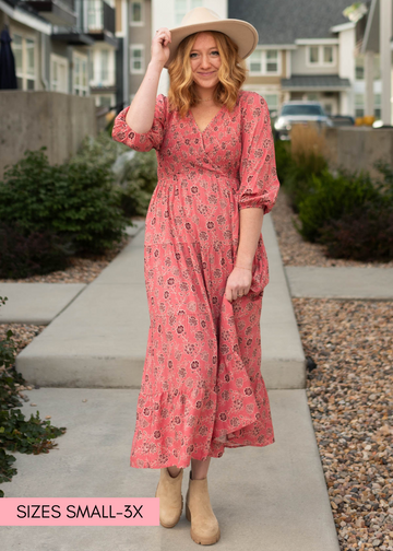 Audrey Pink Floral Dress