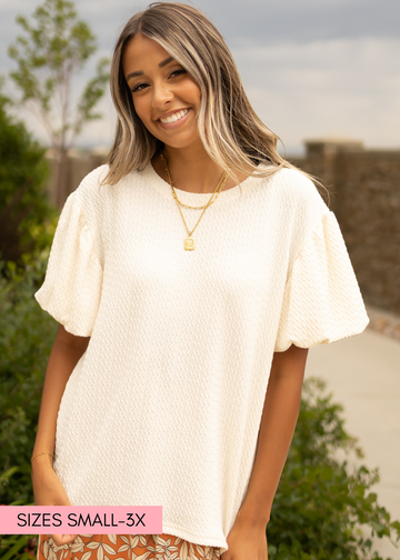 Aurora Cream Textured Top