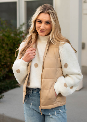 Avry Khaki Puff Vest