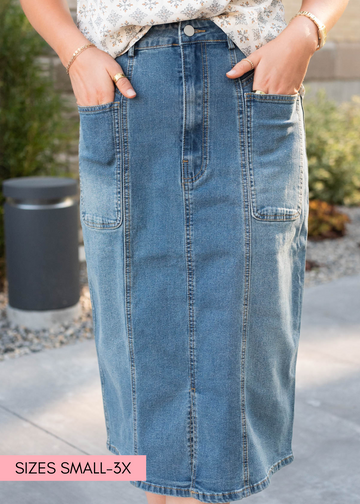 Ayala Indigo Pencil Skirt
