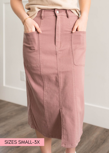 Ayala Mauve Pencil Skirt