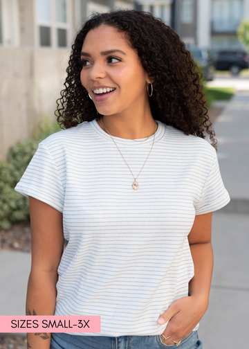 Bethany Blue Striped Top