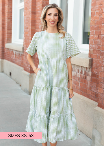 Blair Sage Gingham Dress
