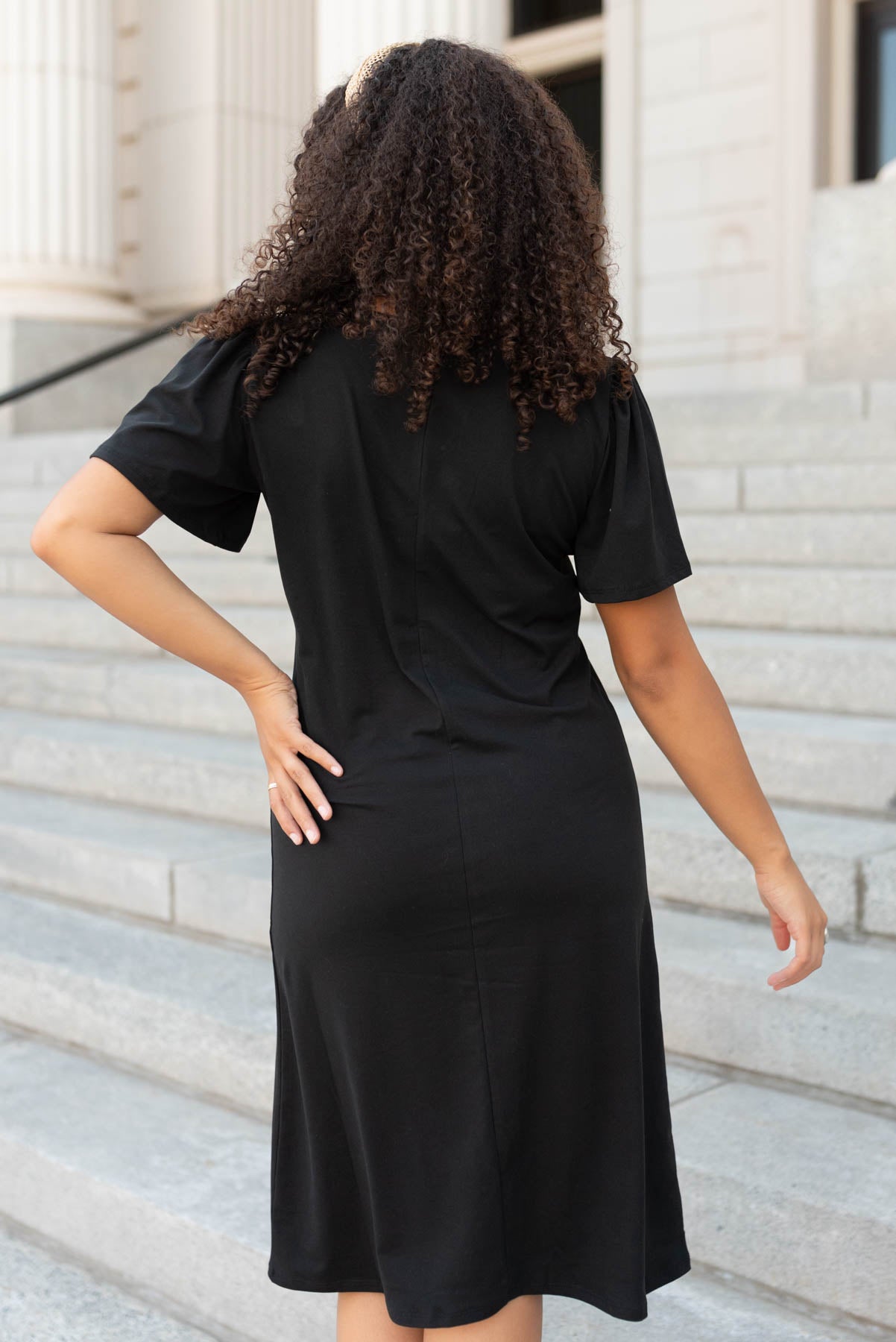 Bonnie Black V-Neck Mini Dress