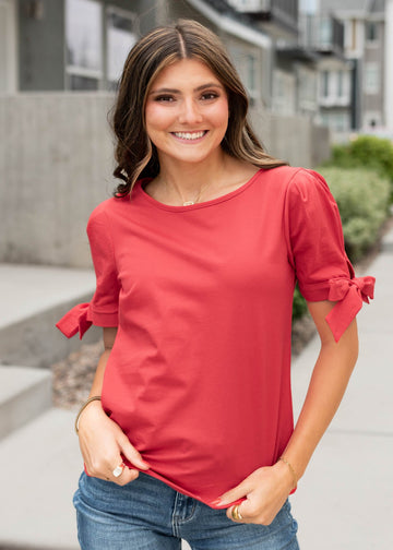 Brielle Red Bow Top
