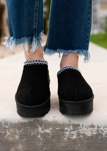Brixley Black Suede Clog