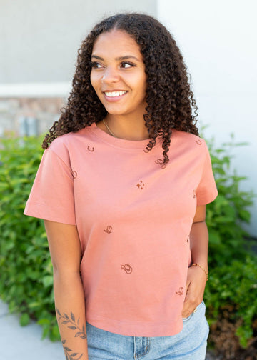 Cassidy Terracotta Cowgirl Tee