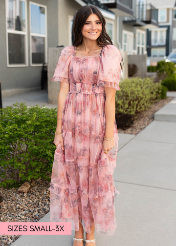 Celeste Pink Floral Dress