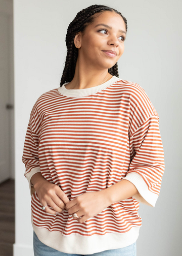 Charlee Rust Stripe Top