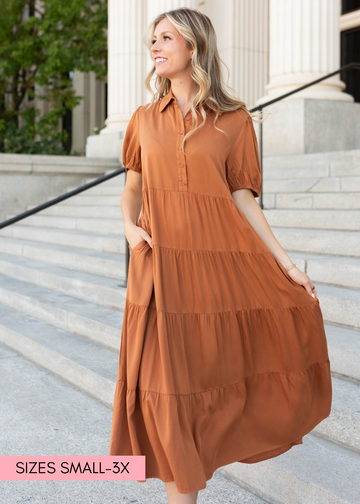 Chestnut Tiered Dress