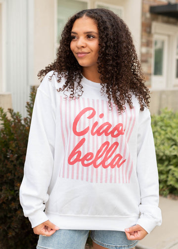 Ciao Bella White Sweatshirt