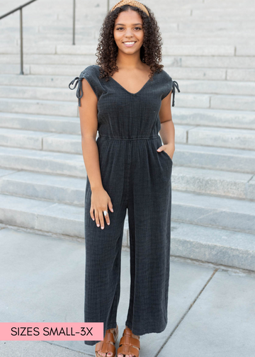 Cicily Black Mineral Wash Jumpsuit