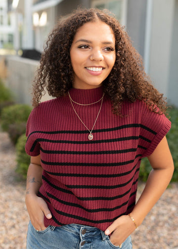 Claire Burgundy Sweater