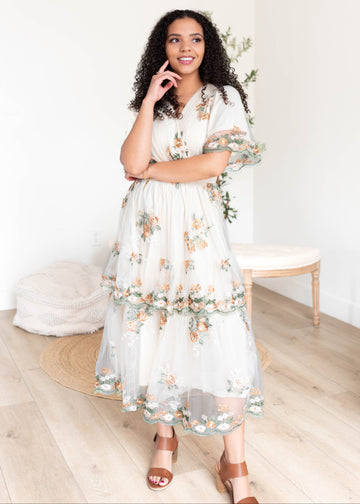 Wild Flower Taupe Dress
