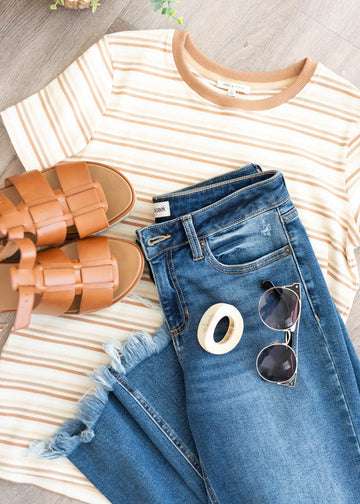 Daisy Taupe Stripe Top
