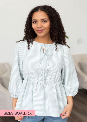Dalia Light Blue Stripe Top