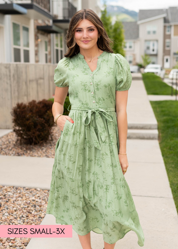 Dannah Green Button Up Dress