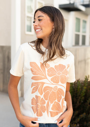 Daphne Ivory Floral Print Tee