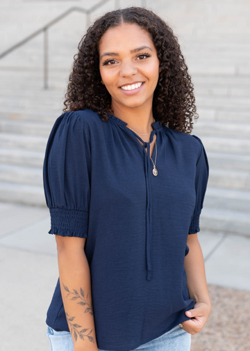 Debbie Navy Top