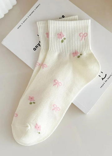 Deborah Flower Bow Socks