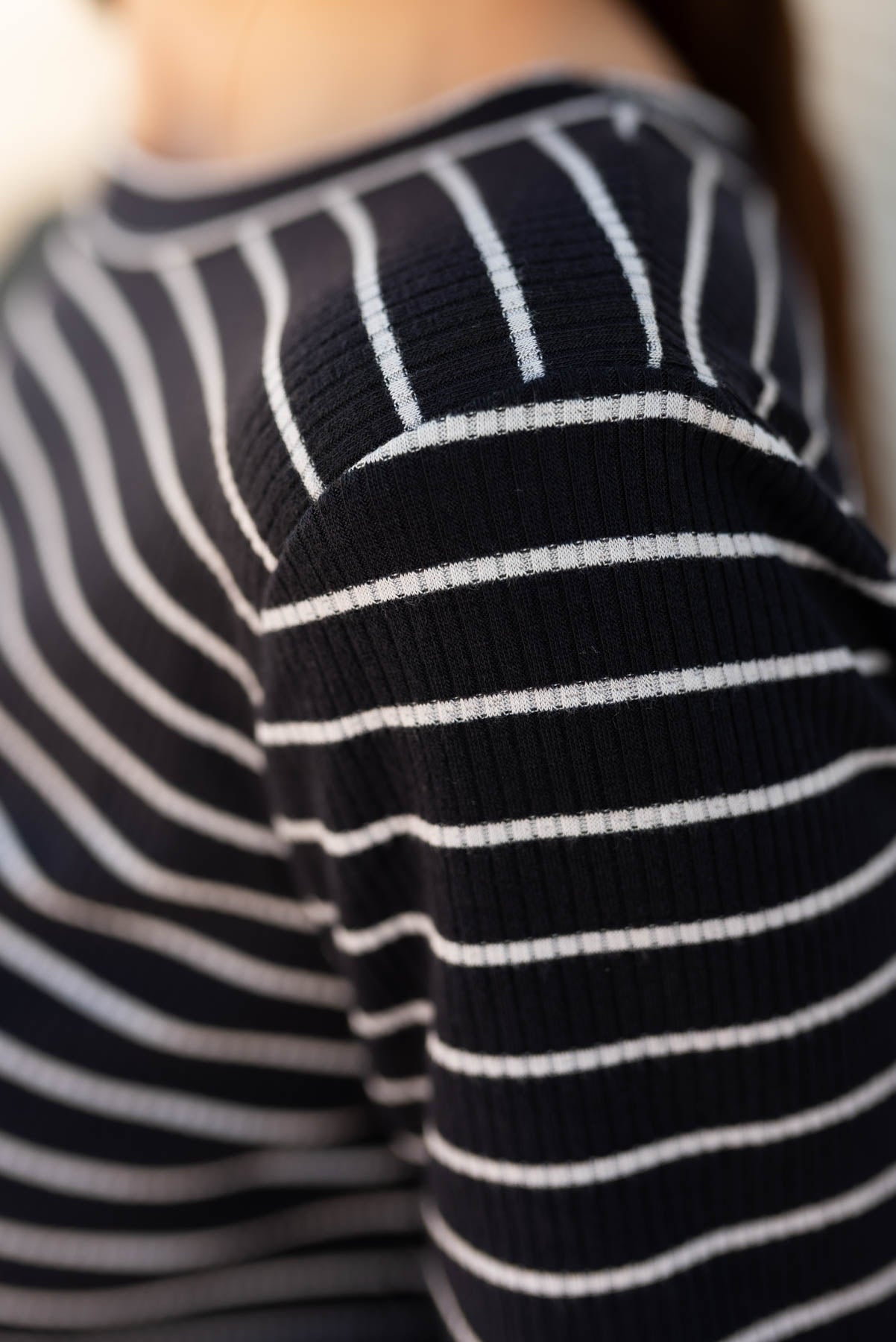 Denali Navy Stripe Ribbed Top