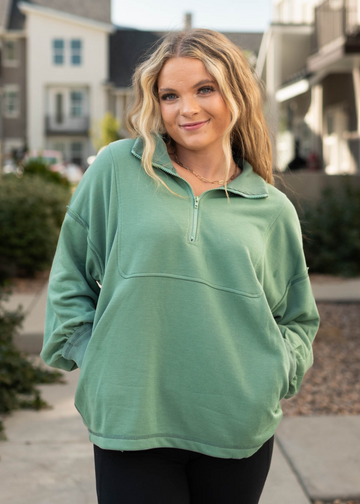 Elira Dark Sage Pullover