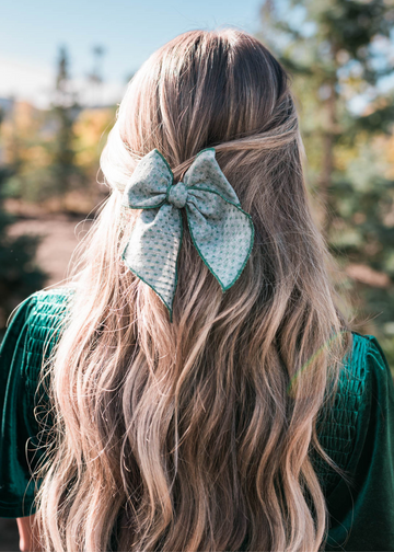 Elle Green Textured Bow