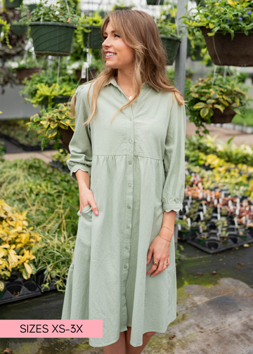 Ellen Sage Button Down Dress