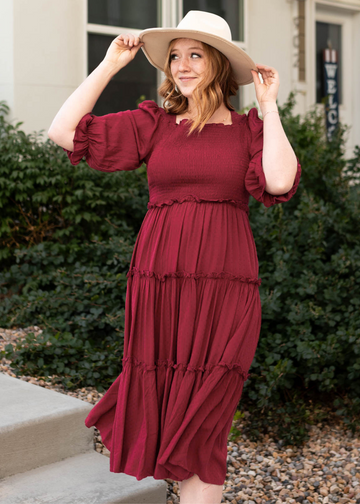 Elysia Deep Red Dress