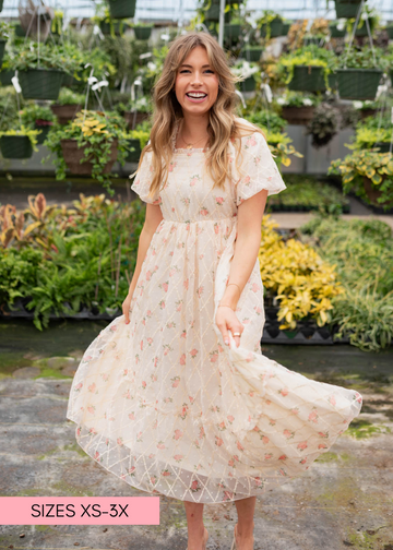 Emmaline Cream Rose Dress