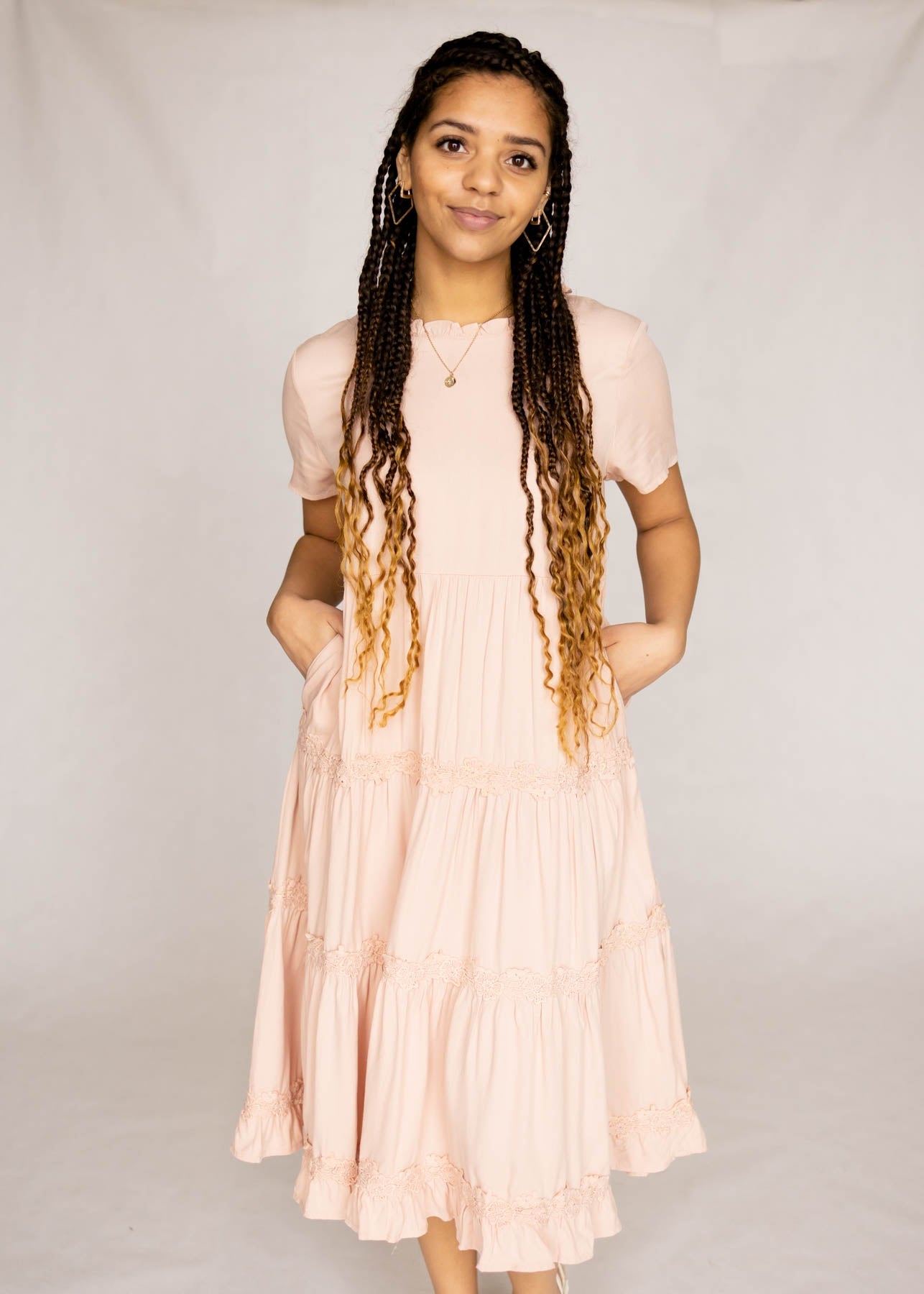 Enola Blush Tiered Dress